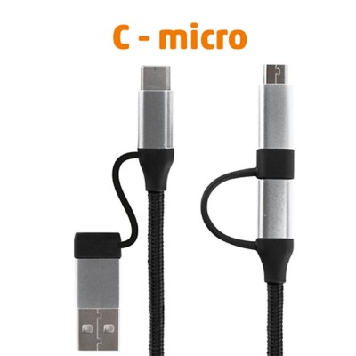 USB töltőkábel, 4in1, 1.5m - USB MULTI